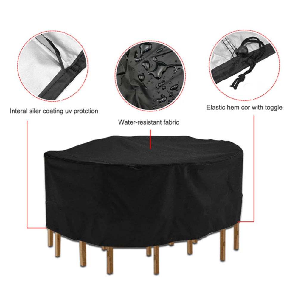 Outdoor Garden Furniture Cover Waterproof Round Table Cover Wicker Bed Sofa Protection Garden Patio Rain Snow Dustproof Covers