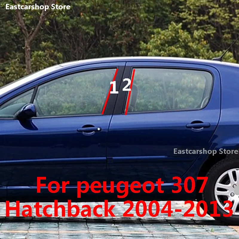 

Декоративная лента для окон автомобиля Peugeot 307, средний центральный столб 2013, 2012, 2011, 2004-2010