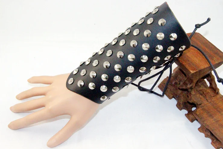 Punk bracelet rivet leather personality fashion bracelet wrist wax rope braided hand strap wrist