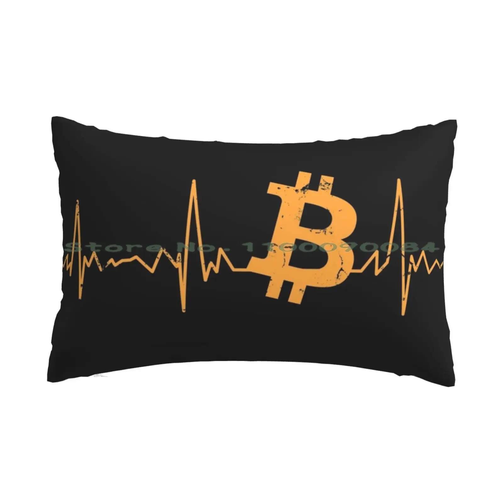 Bitcoin Heartbeat Vintage Orange Pillow Case 20x30 50*75 Sofa Bedroom Tiger Cheetah 2000s 90s Shanboujee Girly Teen Ken