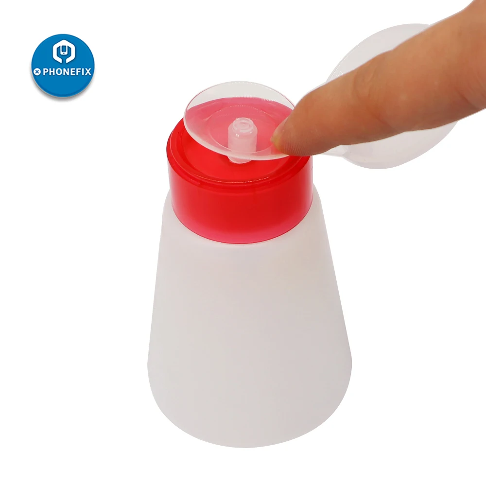 1pc 180ml Empty Plastic Pump Dispenser Nail Polish Remover Alcohol Liquid Press Pumping Dispenser UV Gel Flux Cleaner Bottle