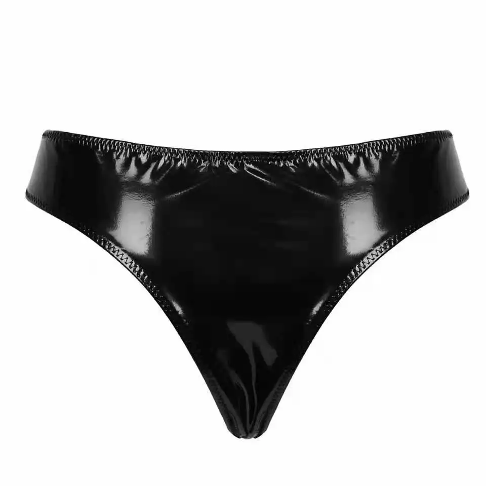 Pantaloncini in pelle lucida Fetish da donna per sesso erotico Sexy fondo lucido guaina intimo cerniera Wetlook lattice Mini pantaloni caldi Sexi