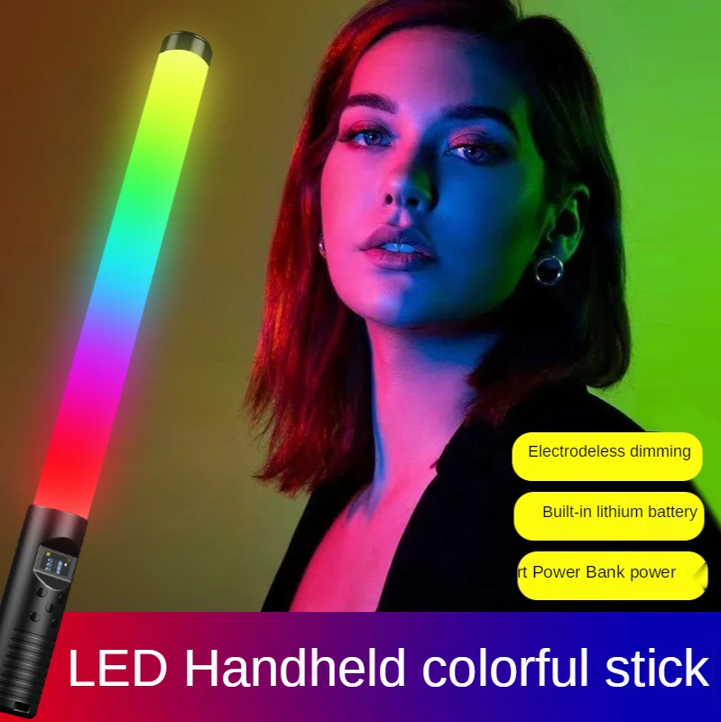 Rgb Photography Light Fill Light Dual-color Temperature Color LED Handheld Fill Light Stick Video Live Selfie Lighting Fixture