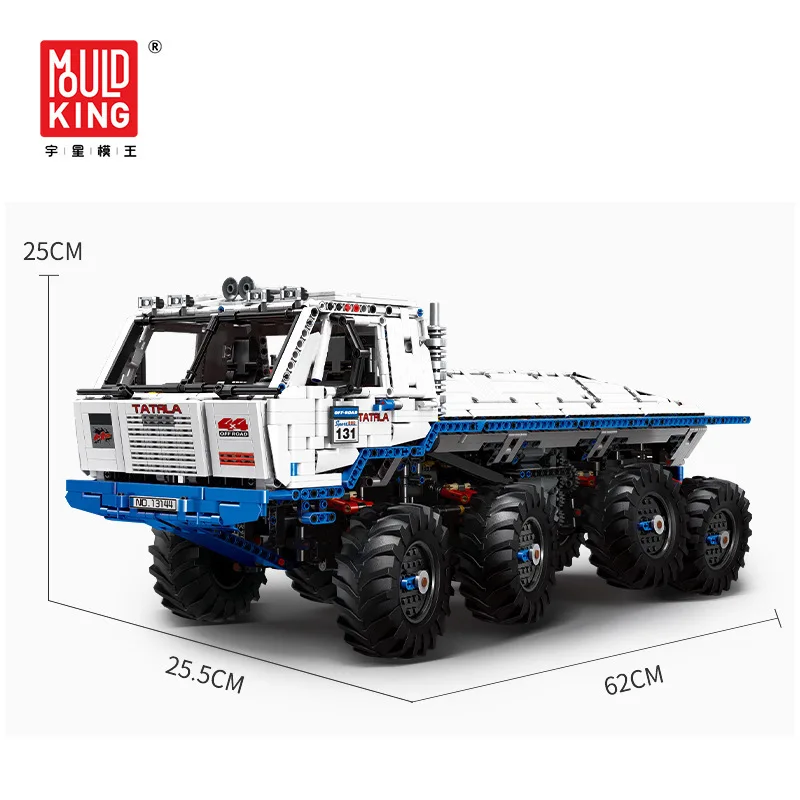 MOULD KING 13144 High-Tech The Arakawa Moc Tow Off-road Truck Tatra 813 8x8 Snowplow With 27092 Building Blocks Brick Toys Gifts