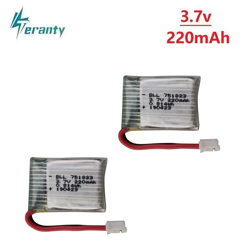 3.7V 220mAh Lipo Battery for HS210 E010 NH010 T36 751823 3.7v Rechargeable battery for JJRC H36 RC Drone Quadcopter Spare Parts