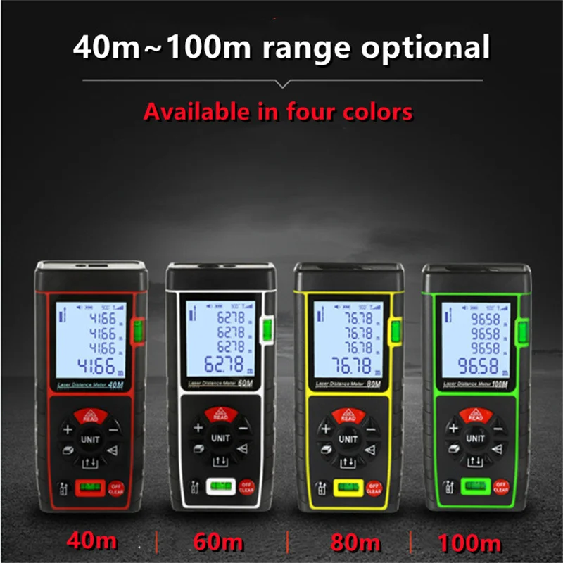 100m Laser Rangefinder Mini Laser Distance Meter Handheld Electric Gauge Measuring Ruler for Woodworking Home Improvement