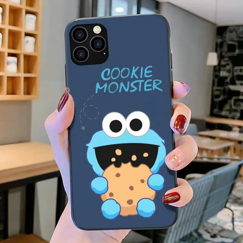 Cartoon Sesame Cookie Monster Elmo Phone Case for iPhone 8 7 6 6S Plus X SE 2020 XR 11 12 Pro mini pro XS MAX  Silicone Case