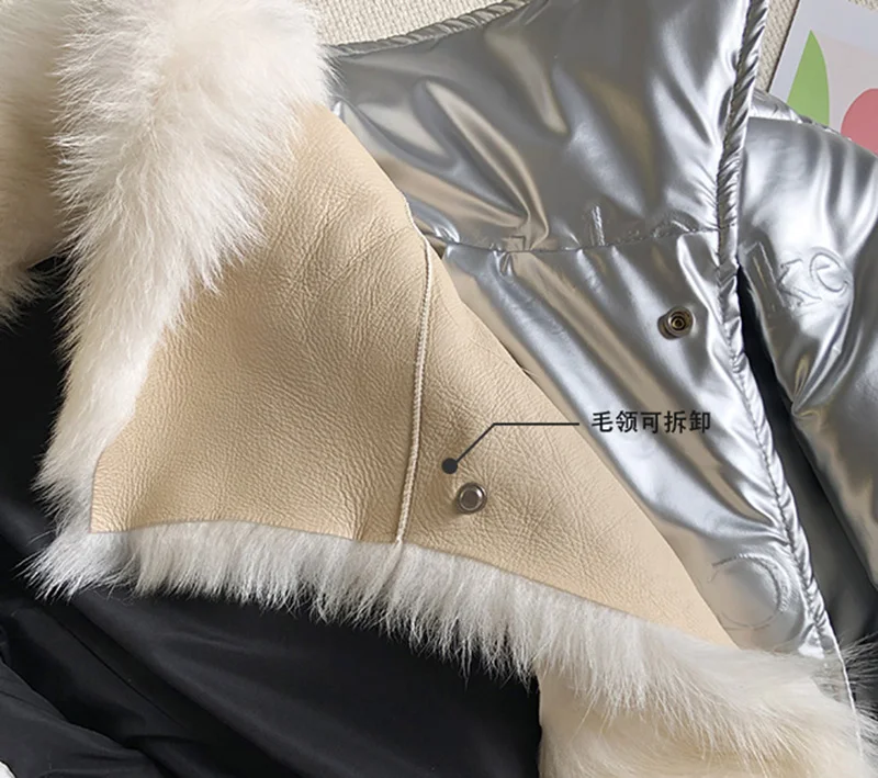 Natural Sheepskin Fur Fashion Down Jacket Women Winter Warm Duck Down Snow Jackets Short Woman 2024 New Winter Warmth Parka