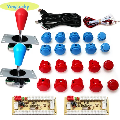 ARCADE, Joystick Arcade DIY Kit Controlador USB de retardo cero SANWA Joystick de 8 vías Botones pulsadores de 30 mm, botões para PC, Raspberry Pi