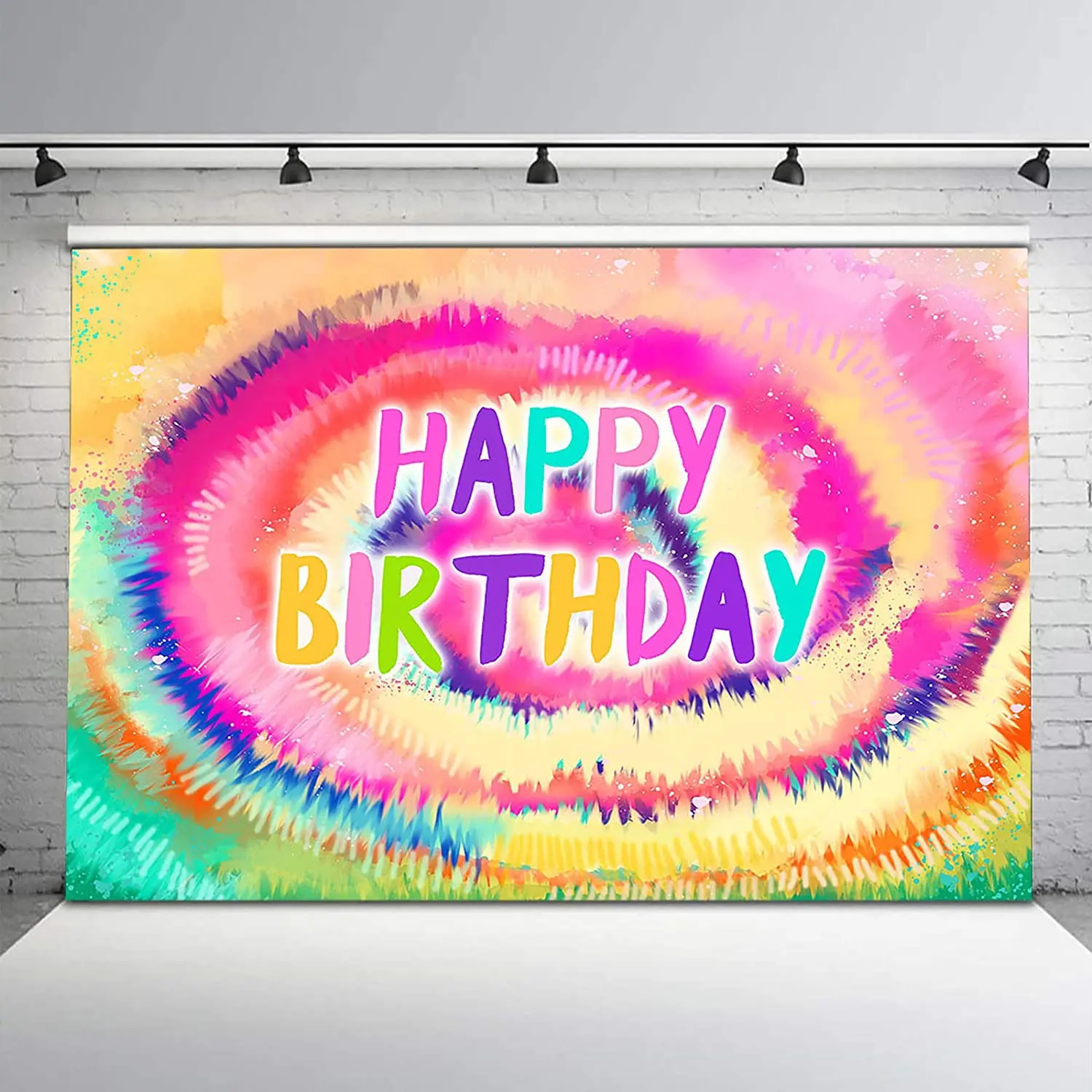 Tie Dye Hippie Photography Backdrop Peace Love Happy Birthday Party Decoration Background Banner Photo Studio Props