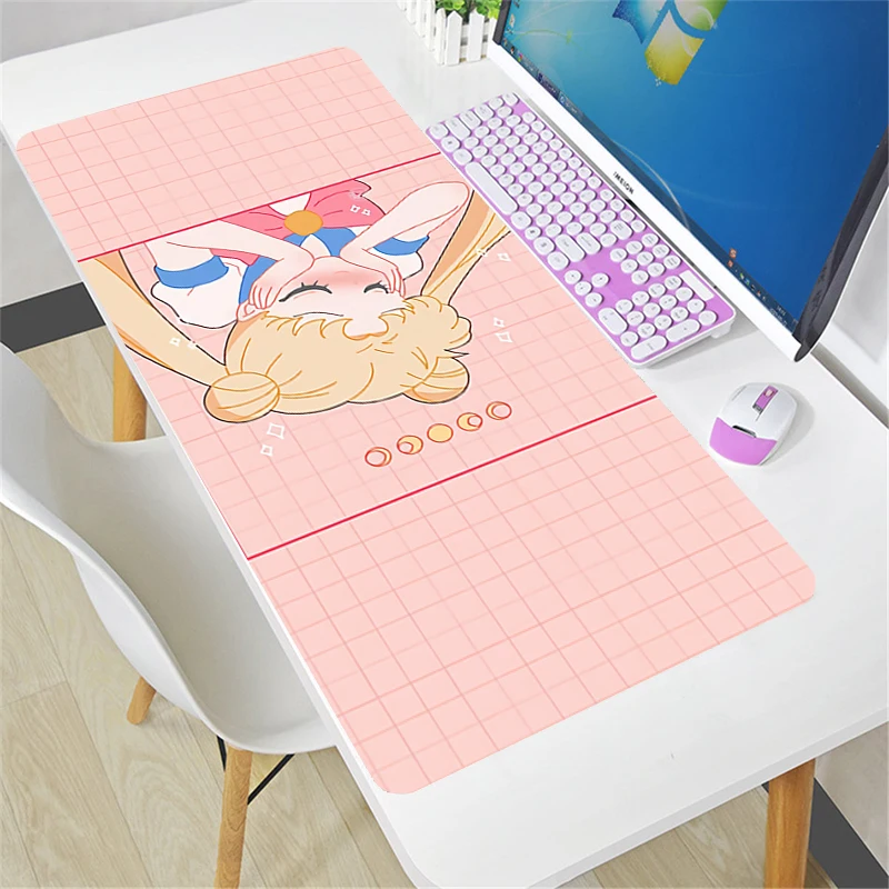 Mouse Pad Kawaii Gaming Accessories PC Computer Keyboard Gamer Desk Mat alfombrilla xxl LOL Pink Sailor Moon landscap Mousepad