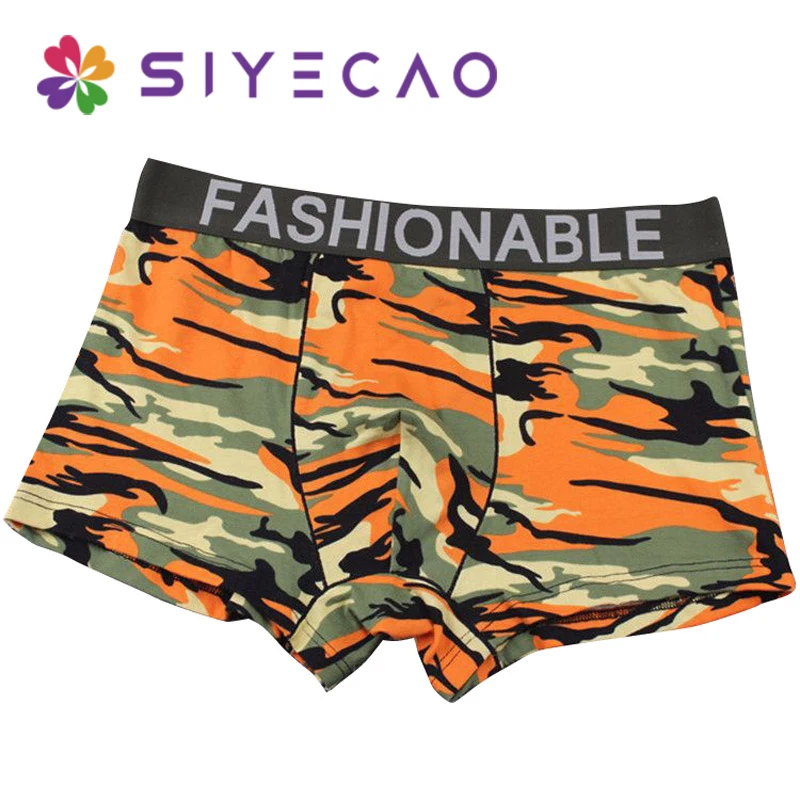 

Fashion Underwear Boxer Cueca Male Panties Mens Sexy Shorts Men's Camouflage Printed Soft Underpants Knickers Shorts Men Trunks