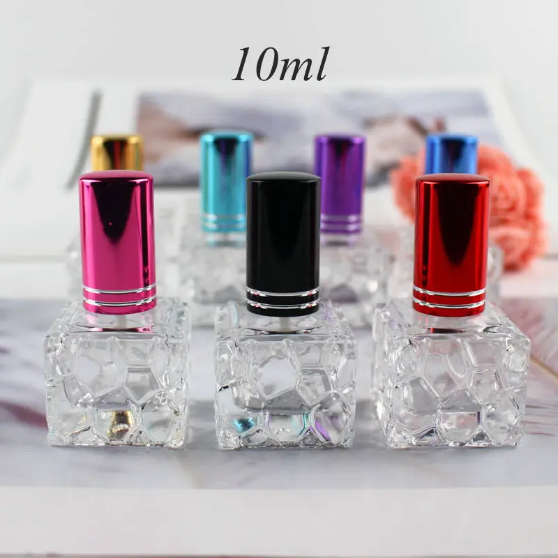 

10pcs 10ml Glass Perfume Bottles Spray Refillable Atomizer Thick Glass Scent Packaging Bottle Vials