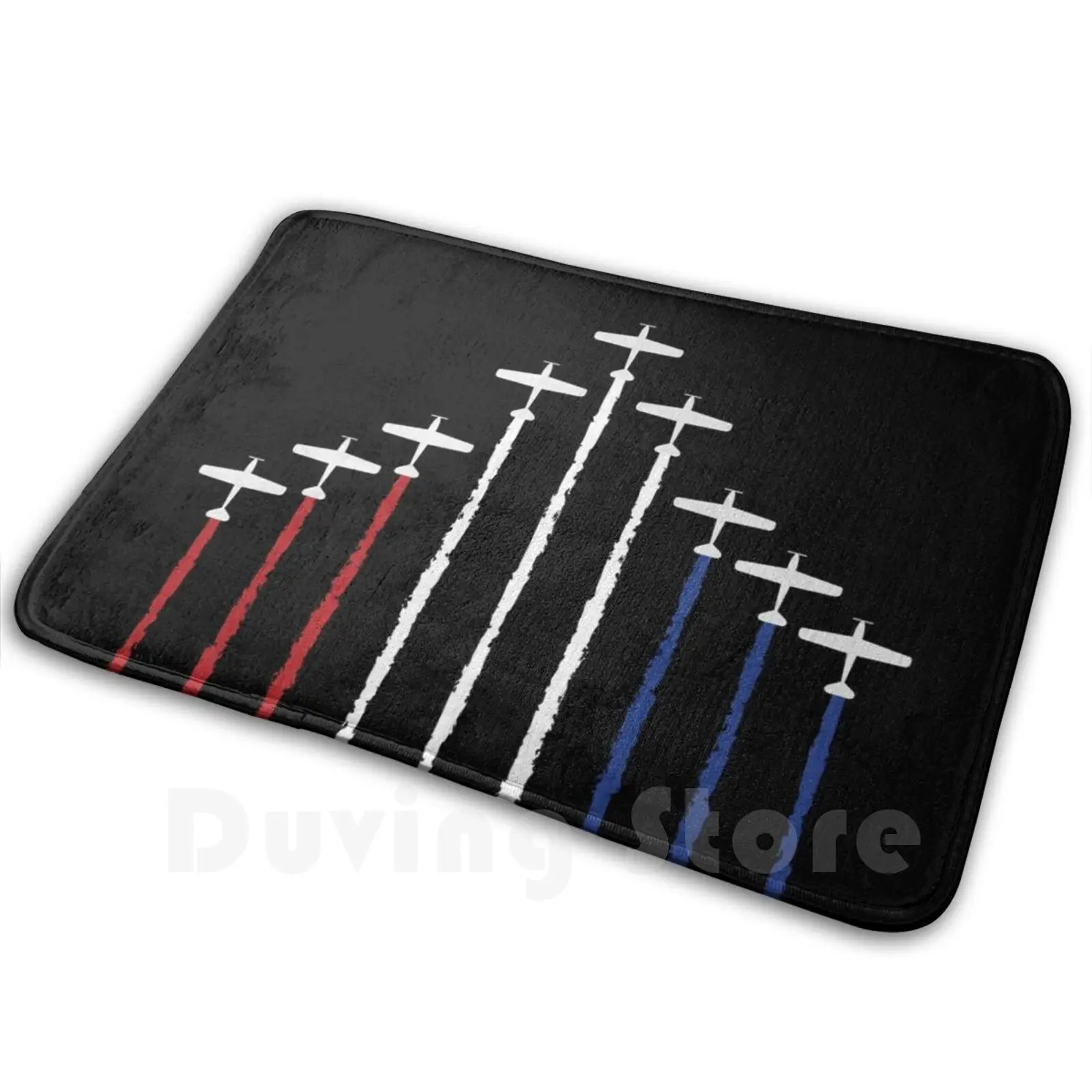 Red White Blue Air Force Flyover Airplane Show Patriotic Usa 4th Of July Gift Carpet Mat Rug Cushion Air Force Flyover