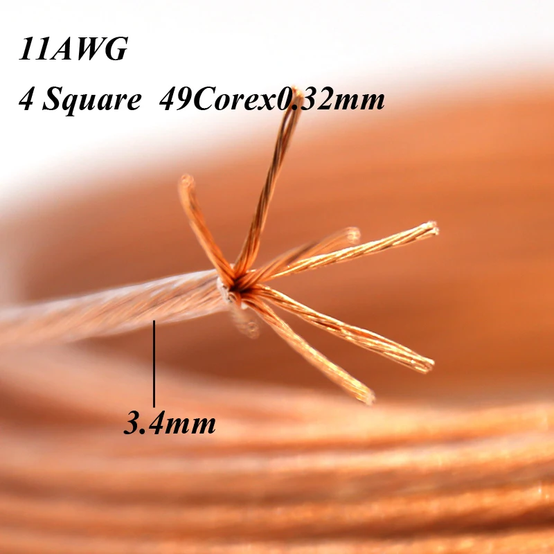 Acrolink 4Mm Kabel Kawat OCC 5N Kemurnian Tinggi 11AWG Kabel Daya Tembaga DIY Jalur Peningkatan Amplifier Audio Hifi