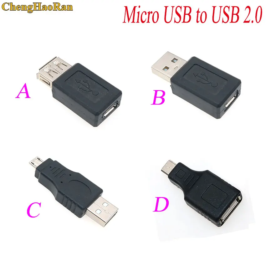 

ChengHaoRan 100pcs USB 2.0 Type A Female to Micro USB B Female Adapter Plug Converter usb 2.0 to Micro usb connector wholesale