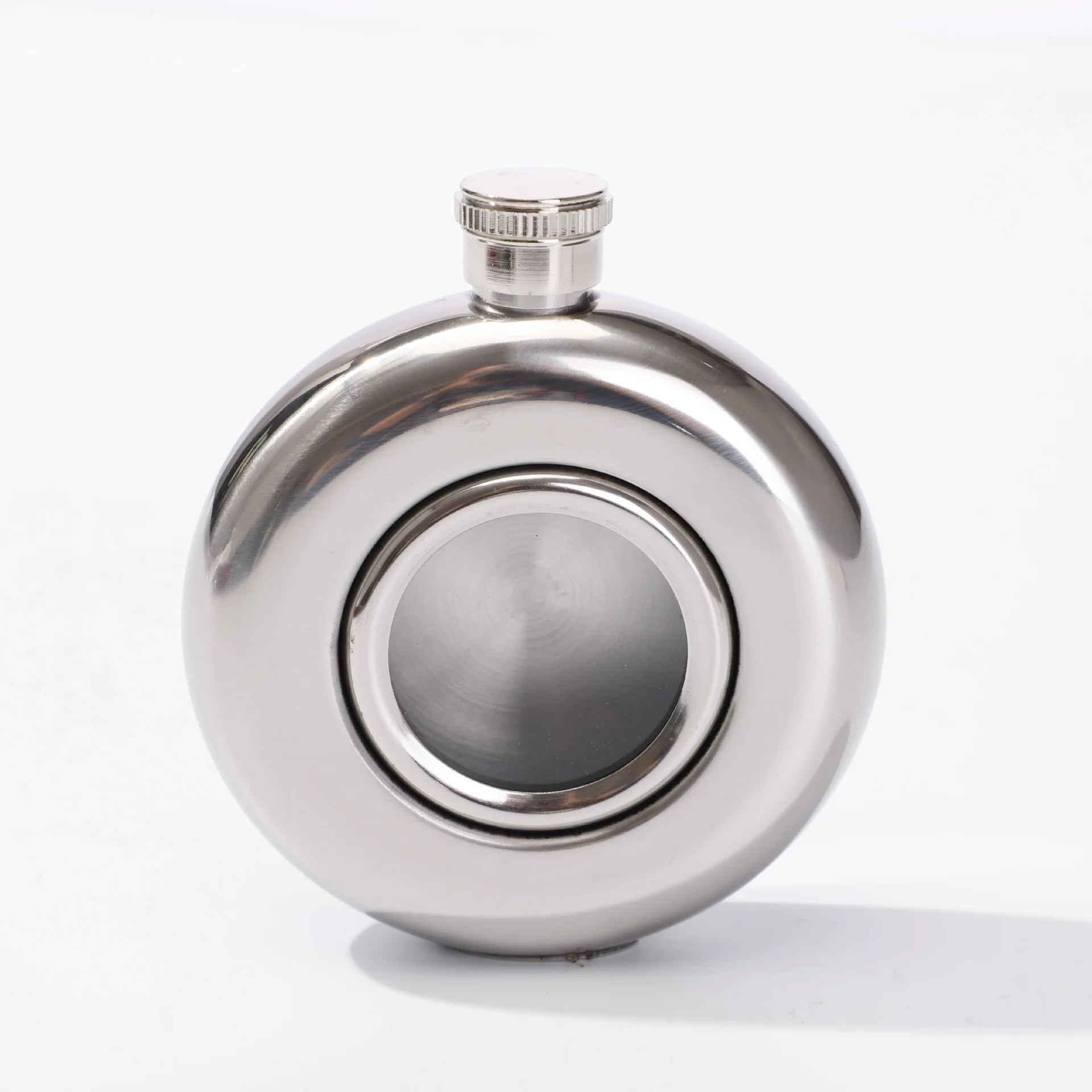 5oz Stainless Steel Hip Flask Whiskey Wine Bottle Alcohol Liquor Pocket Flagon Single Transparent Glass Window