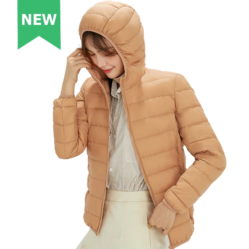 New Fashion Ultra Light 90% Down Jacket Soft Matte Fabric Winter Feather Jacket Warm Coat Hooded Parka Female Portable S-4XL