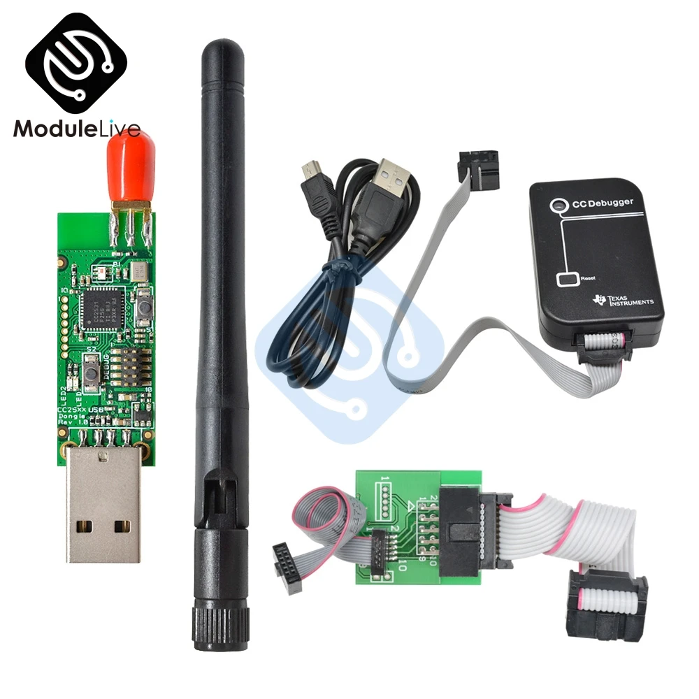 

CC2531 Zigbee Emulator CC-Debugger USB Programmer Connector Downloader Cable CC2540 CC2531 Sniffer with Antenna Bluetooth Module