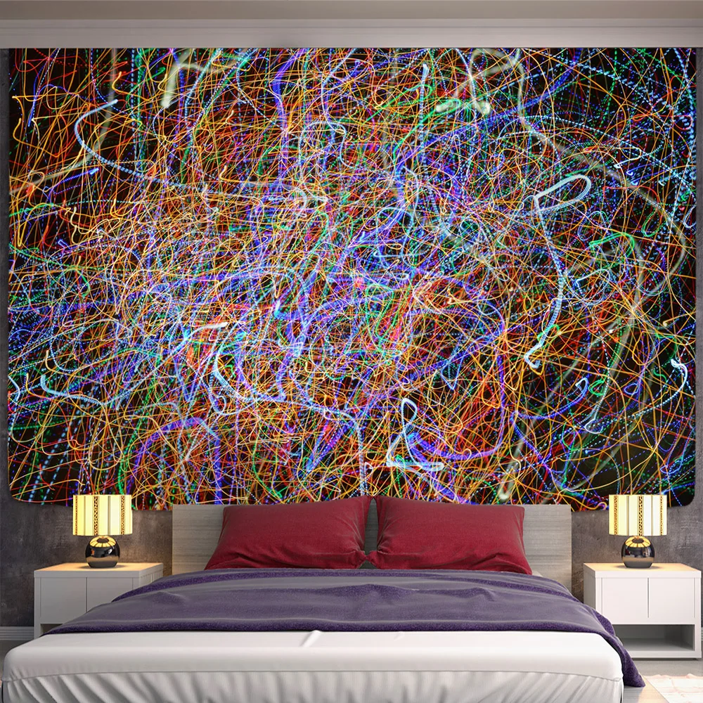 Magic Lines Medusa Tapestry Creative line painting Witchcraft Psychedelic Abstract Naked Girl Hippe Home Decor