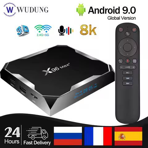 X96 Max Plus Android 9.0 Smart TV Box Amlogic S905X3 Quad Core 4G 32G/64G 2.4G&amp;5.0G Dual WIFI BT4.0 8K HD Set-Top Box PK X96 MAX