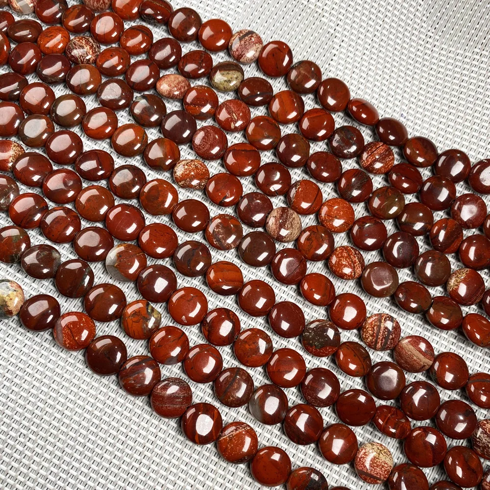 New 40pcs Natural Agates Beads Flat Round Natural Stone Beads For Making DIY Jewelry Necklace Accessories Size 10x10x5 mm