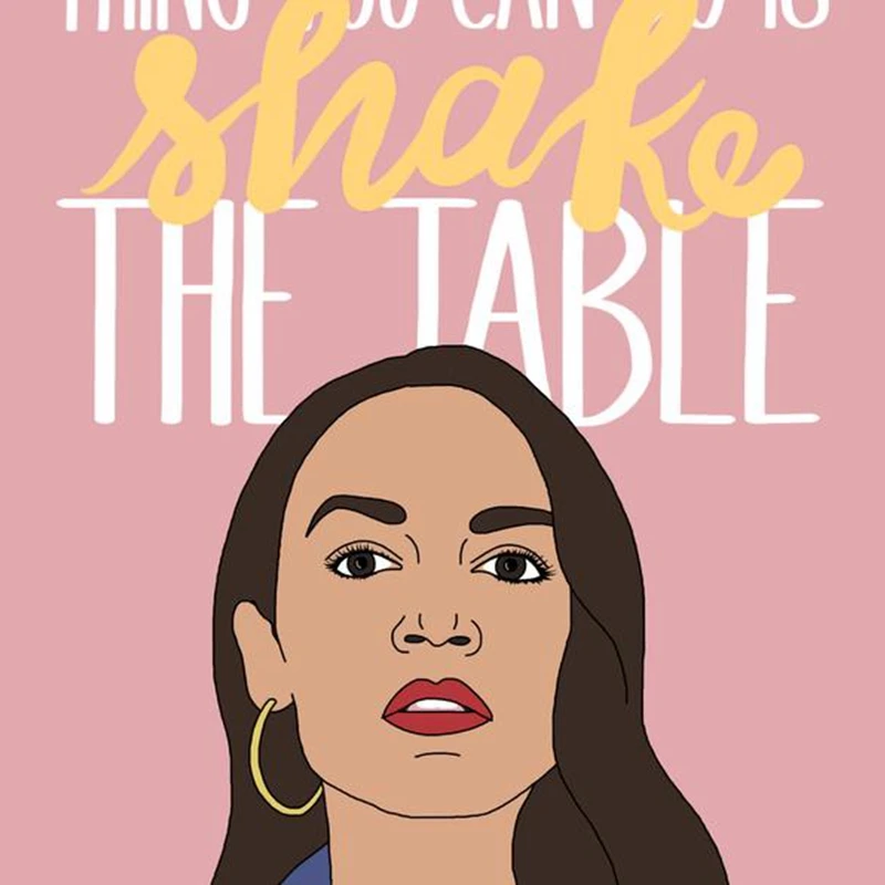 Alexandria Ocasio-Cortez Shake The Table Posters and Prints Be Hope Illustration Wall Art Canvas Painting Pictures Home Decor