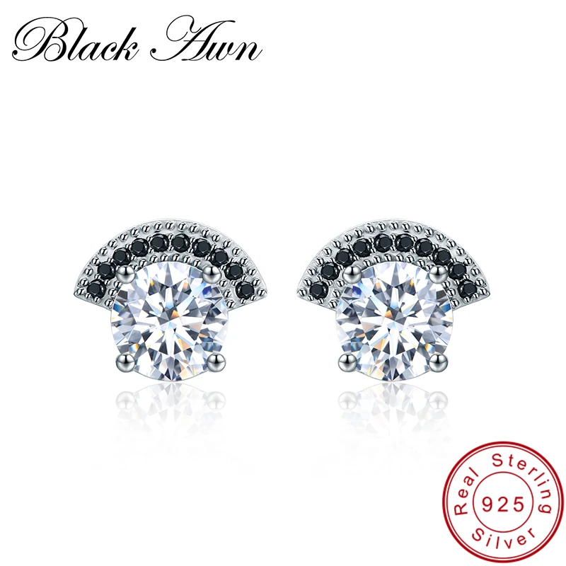 2024 New Genuine 925 Sterling Silver Fine Jewelry Trendy Wedding Stud Earrings for Women Female I026