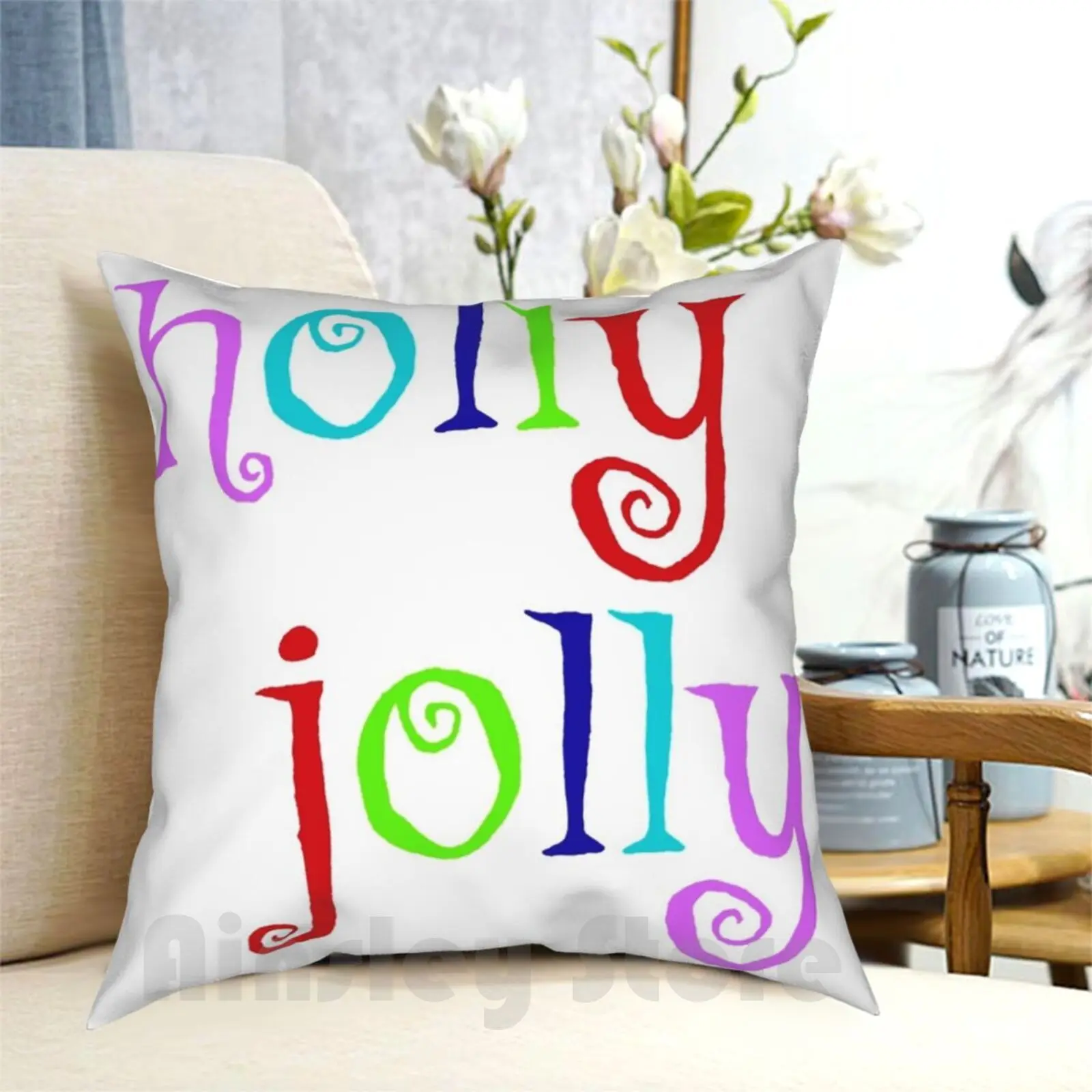 Holly Jolly Pillow Case Printed Home Soft Throw Pillow Holly Jolly Christmas Winter Quote Have A Holly Jolly Christmas