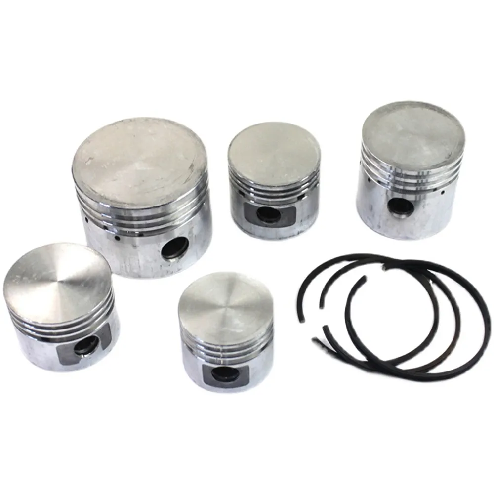 42/47/48/51/55/65/80/90/95/105 Piston And Piston Ring Silver Tone Air Compressor Fittings Cylinder Piston