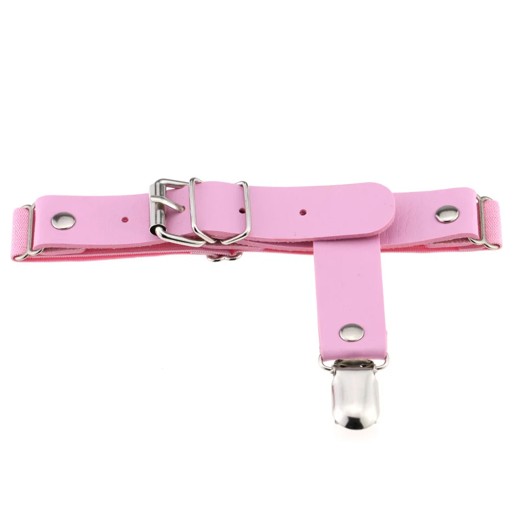 2021 المرأة روك مثير مطاطا جلدية القلب الساق الشرير الفخذ الرباط حزام تأثيري سبايك برشام الوردي القوطية الفخذ الدائري القلب الرباط #3