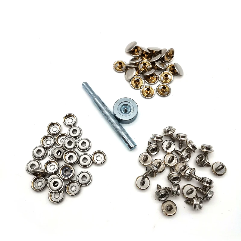 77pcs 15mm Boat Cover Canvas Snap Fastener Repair Kit Stainless Steel