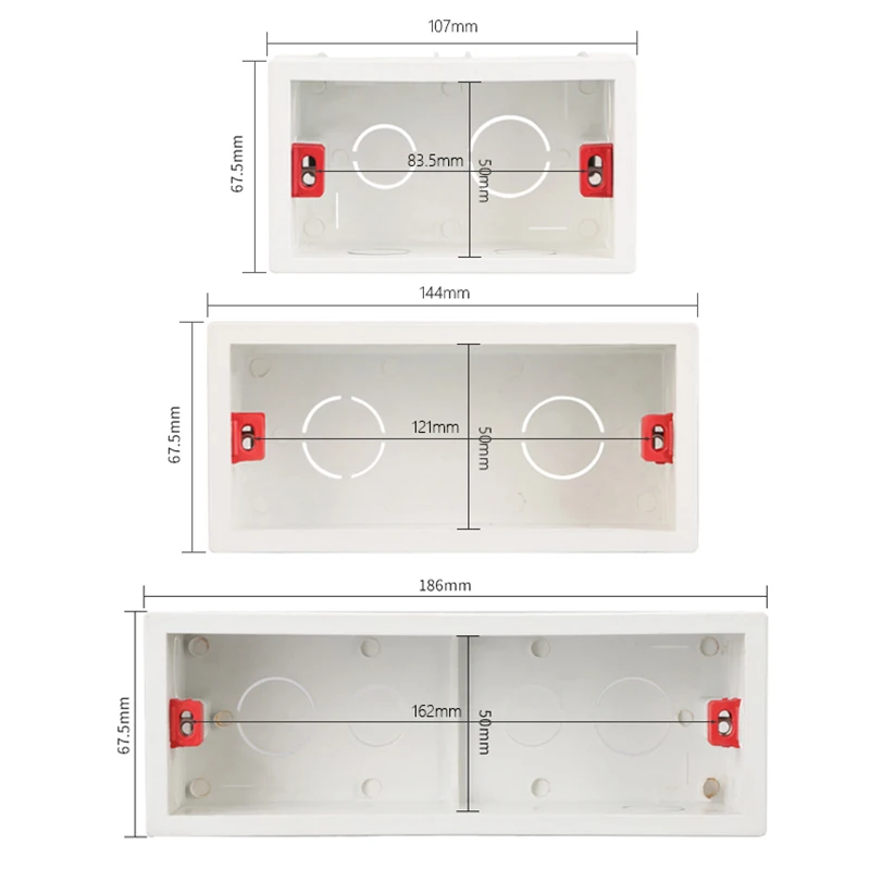 Avoir Mounting Box White Red 118Type Wall Mounted Junction Wire Case Box Hidden Box Recessed Switch Socket Plug Installation Box