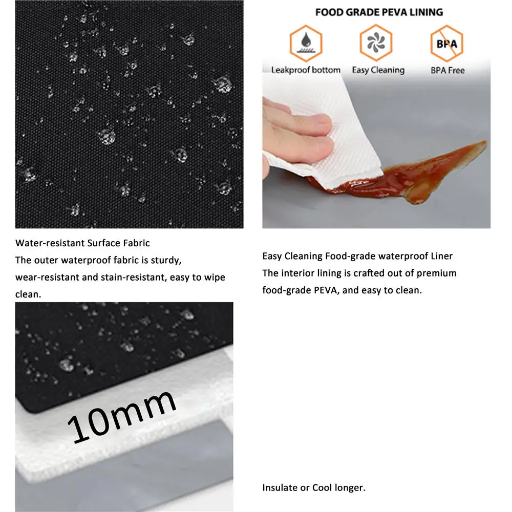 IGOGI Adult Lunch Box Insulated Lunch Bag Large Cooler Tote Bag for Men Women Double Deck Cooler