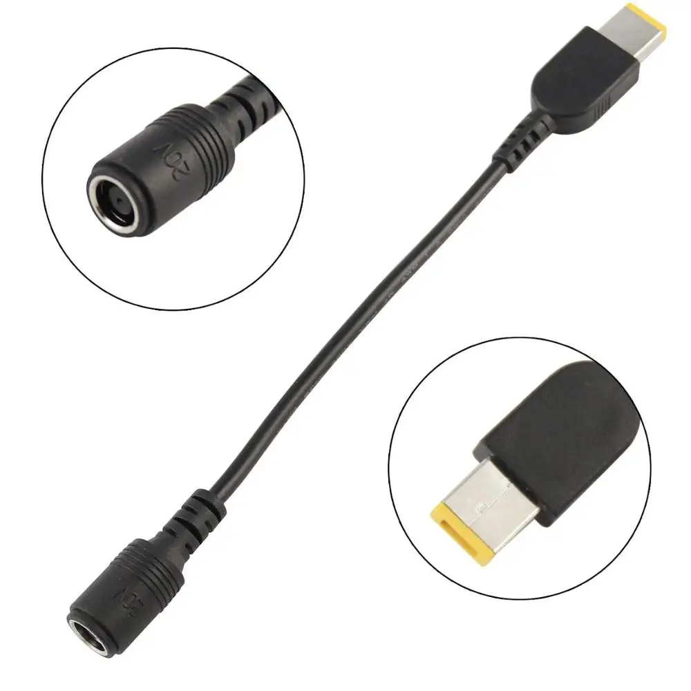 Power Tip Adapter Connector Converter for Lenovo Thinkpad Round 7.9mm x 5.5mm to Slim Square Lenovo Yoga Ideapad Dongle: 0B47046