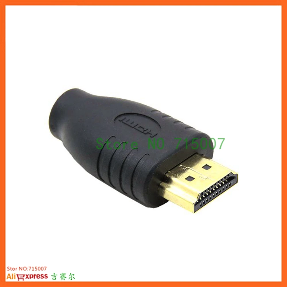 Профессиональный HDMI-совместимый конвертер, 1 шт., черный, стандартный, HD, штекер типа A в Micro HD, тип D, гнездовой адаптер