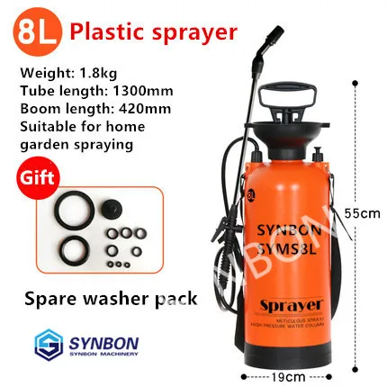 

SYNBON 8L New Hand Pressure Sprayers Air Compression Pump Garden Lawn Pesticides Irrigation Vehicle Cleaning Sprayer SYMS8L