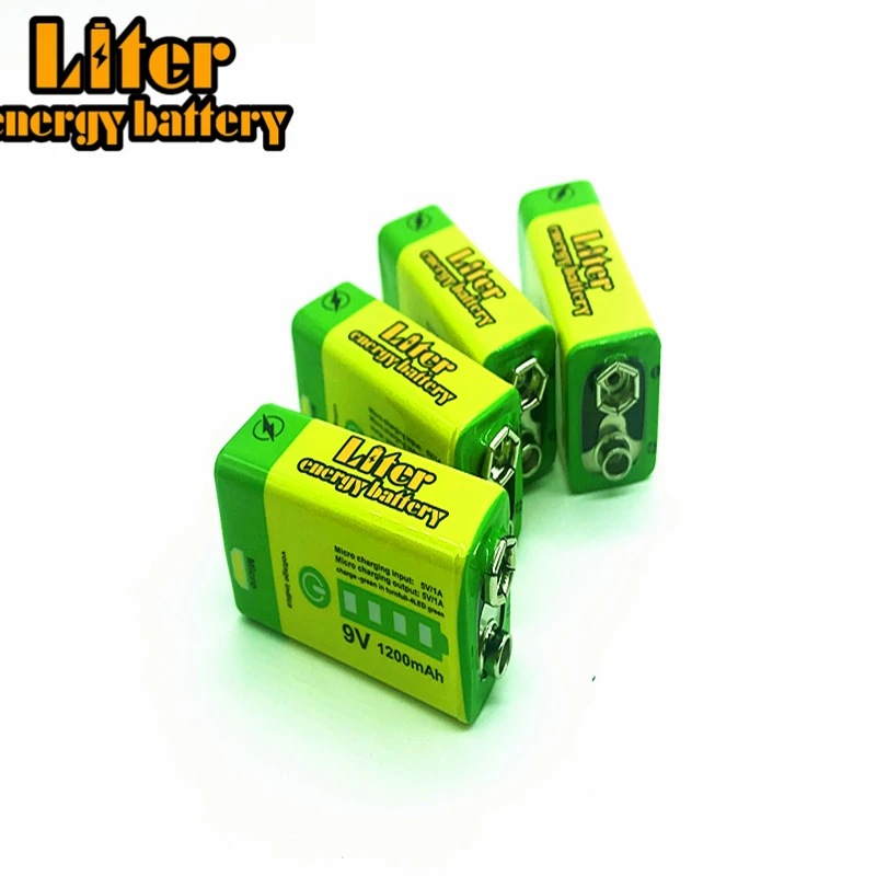 2 Buah USB 9V 1200MAh Lithium Li-po Isi Ulang Baterai dengan Kabel Usb Mikro untuk Mikrofon Mainan Remote Kontrol KTV