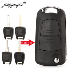 jingyuqin 2Buttons Modified Flip Car Remote Key Shell For Vauxhall Opel Astra Zafira Vectra Omega HU100/HU46/HU43/YM28 Key Case