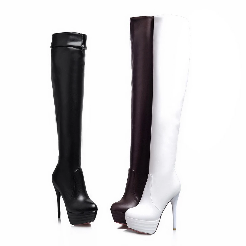 New 2020 size33-46 slim over the knee boots women super high heels platform shoes autumn winter sexy thigh high boots female A21