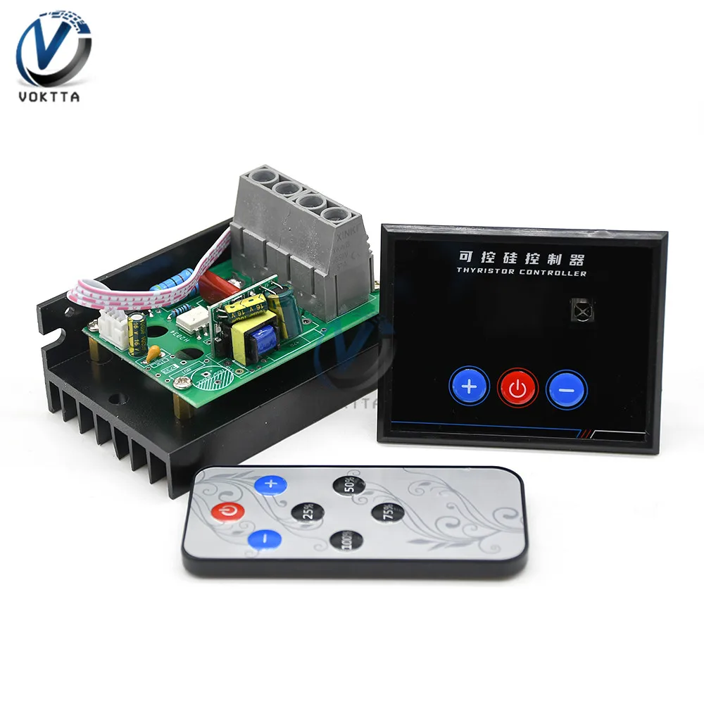 10000W 10KW Intelligent Digital Display SCR Voltage Regulator with Isolated Power Supply+Buzzer+Infrared Remote Control AC 220V