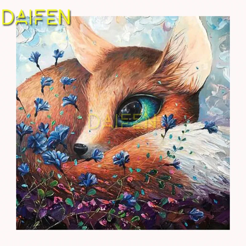 

Full Square Diamond mosaic animal deer blue eye flower Full Round Diamond embroidery Cross stitch 5D DIY Diamond painting