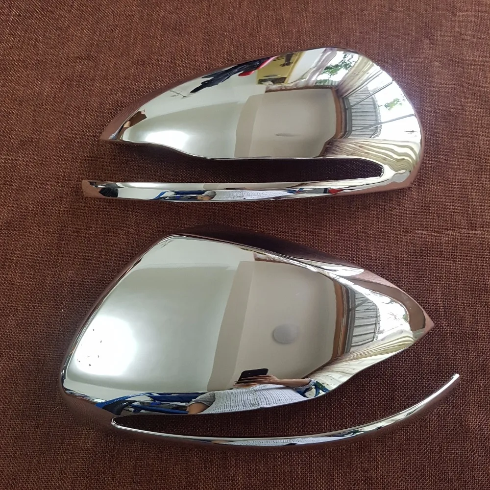 2x Chrome Silver Mirror Cover Tirms For Mercedes Benz 2017 E200 E300 E Class W213 LHD.