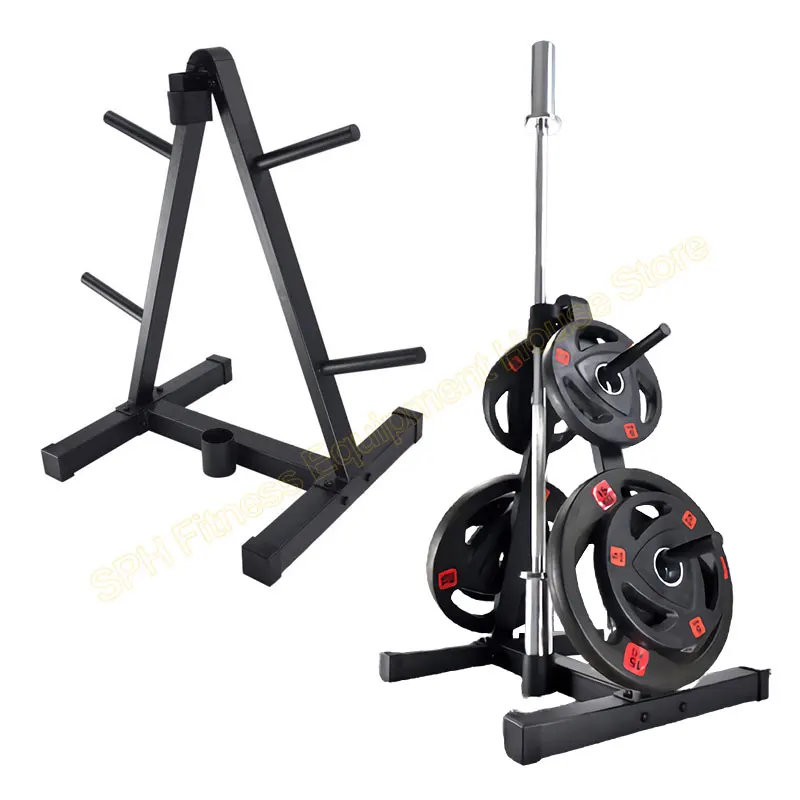 Adjustable Floor Barbell Plate Rack Space-efficient Weight Disc Storage Holder Barbell Bracket Home Fitness Dumbbell Plates Fram