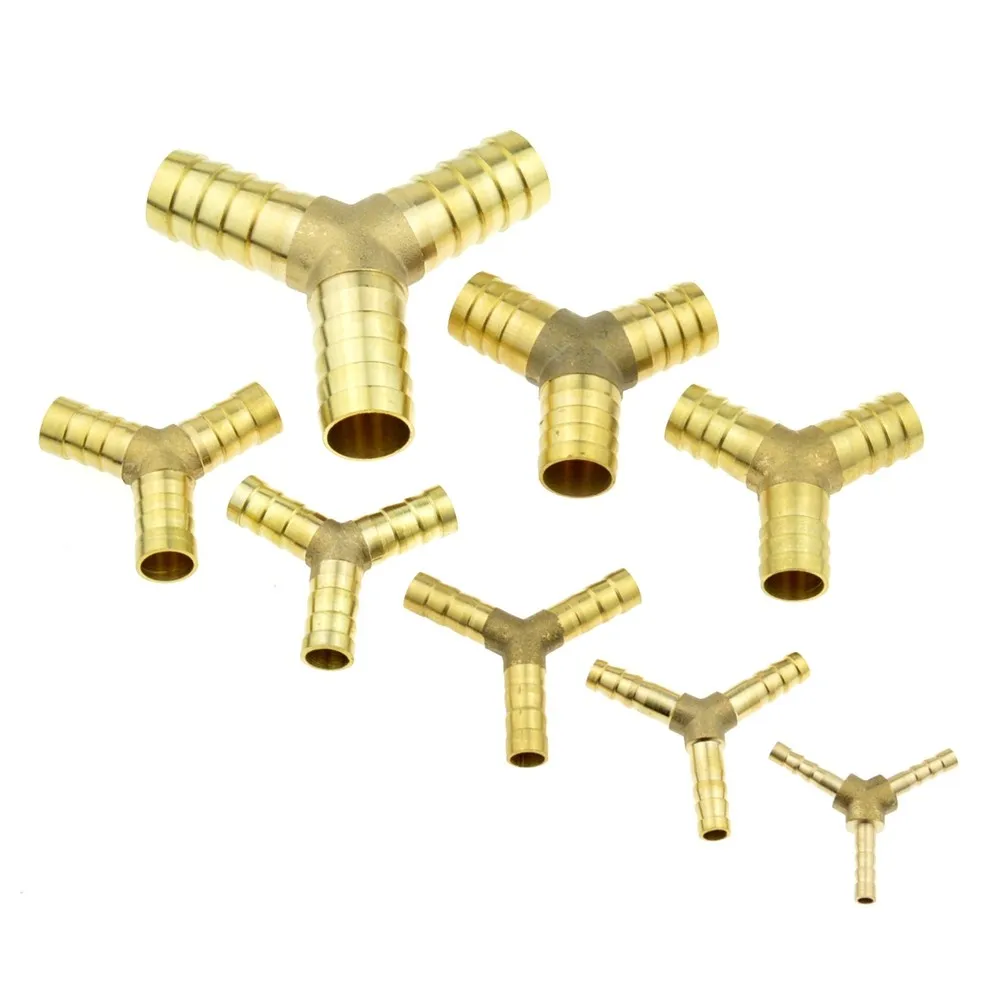 4mm 5mm 6mm 8mm 10mm 12mm 14mm 16mm 19mm 25mm Hose Barb Brass Barbed Straight Elbow Tee Y 2 3 4 Way Pipe Fitting Connector