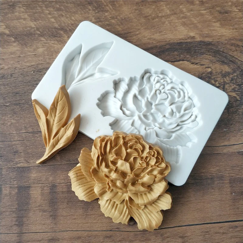 

Peony Flower Silicone Molds Wedding Cupcake Topper Fondant Cake Decorating Tools Soap Resin Clay Candy Chocolate Resin Molds