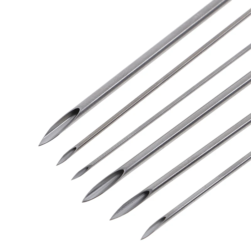 10pcs/set Disposable Tattoo 12g/14g/16g/18g/20g Piercing Needles For Navel Nipple Ear Nose Lip Tattoo Piercing Needles Kit Tool