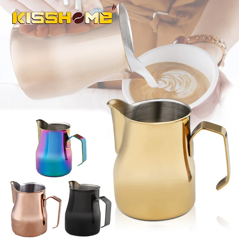 

Multicolor Milk Frothing Jug Espresso Coffee Pitcher Barista Craft Latte Cafe Stainless Steel Professional Competition Milk Jugs