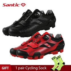 Santic Pro MTB Bike Cycling Shoes Men's Mountain Bicycle Self-Lock Shoes Nylon Sole Racing Sneakers for Man Zapatos Ciclismo