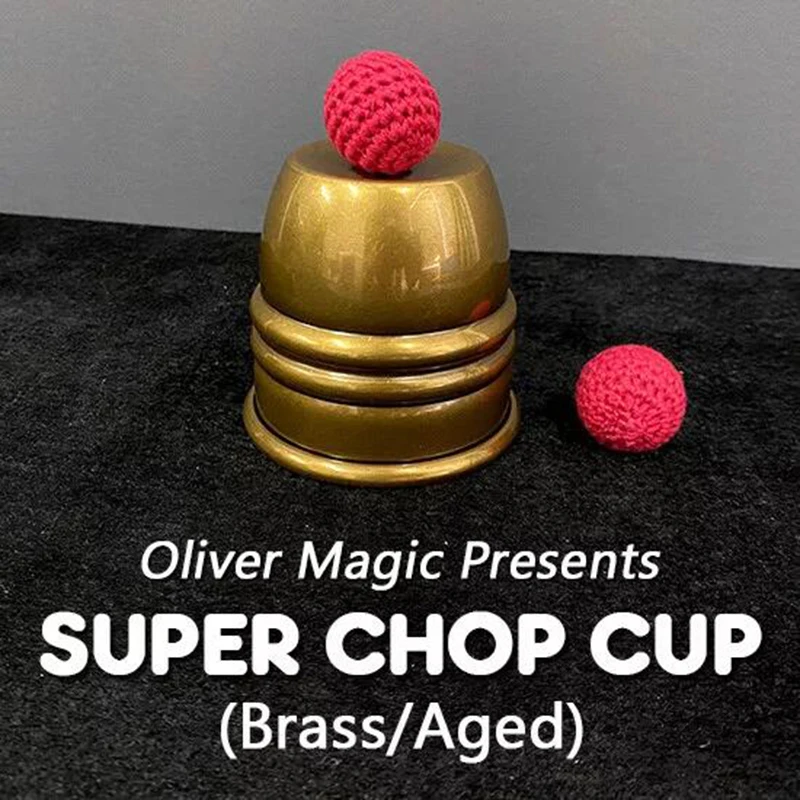 Super Chop Cup (Brass/Aged) By Oliver Magic Tricks Ball Appear Vanish For Professional Magician Illusions Mentalism